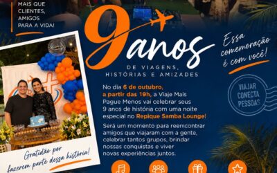 9 anos de Viaje Mais Pague Menos
